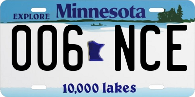 MN license plate 006NCE