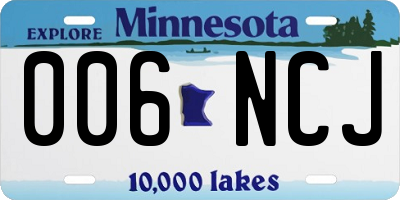 MN license plate 006NCJ