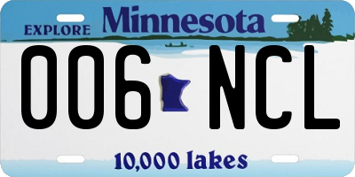 MN license plate 006NCL