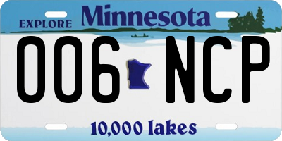 MN license plate 006NCP