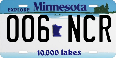MN license plate 006NCR
