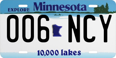 MN license plate 006NCY