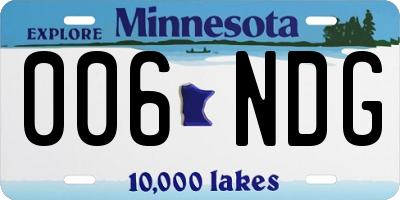 MN license plate 006NDG