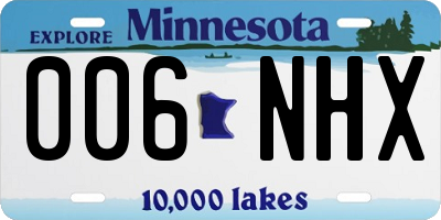 MN license plate 006NHX
