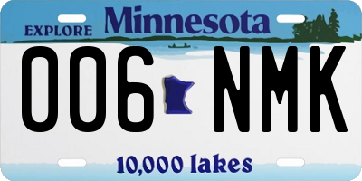 MN license plate 006NMK