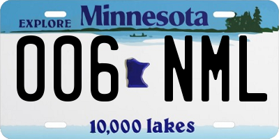 MN license plate 006NML