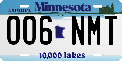 MN license plate 006NMT