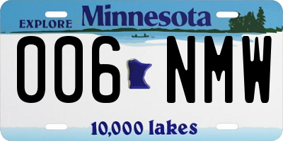 MN license plate 006NMW