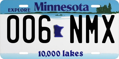 MN license plate 006NMX