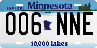 MN license plate 006NNE