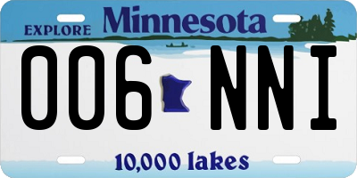 MN license plate 006NNI