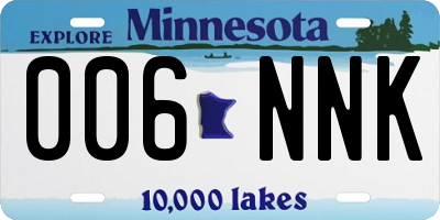 MN license plate 006NNK