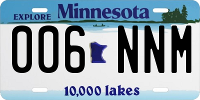 MN license plate 006NNM