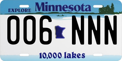 MN license plate 006NNN