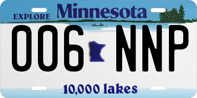 MN license plate 006NNP