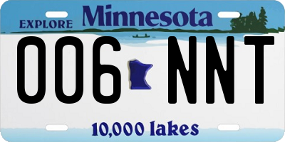 MN license plate 006NNT