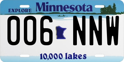 MN license plate 006NNW