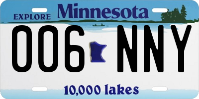 MN license plate 006NNY