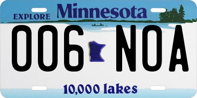 MN license plate 006NOA