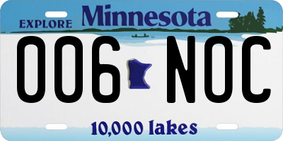 MN license plate 006NOC