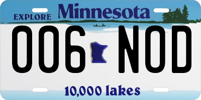 MN license plate 006NOD