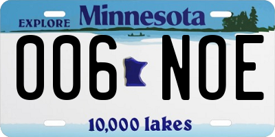 MN license plate 006NOE