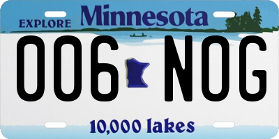 MN license plate 006NOG
