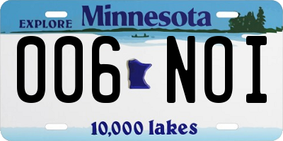 MN license plate 006NOI