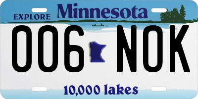 MN license plate 006NOK