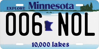 MN license plate 006NOL