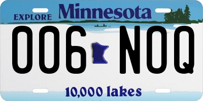 MN license plate 006NOQ