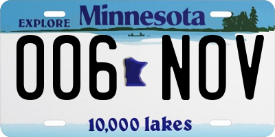 MN license plate 006NOV