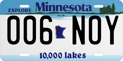 MN license plate 006NOY