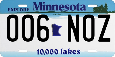 MN license plate 006NOZ