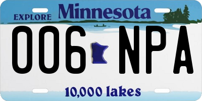 MN license plate 006NPA