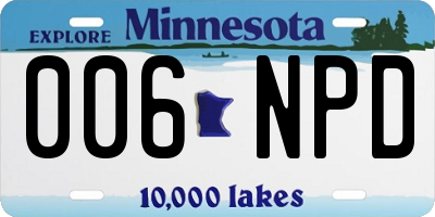 MN license plate 006NPD