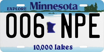 MN license plate 006NPE