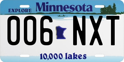 MN license plate 006NXT