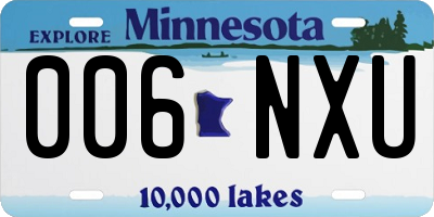 MN license plate 006NXU