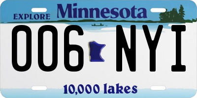 MN license plate 006NYI