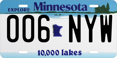 MN license plate 006NYW