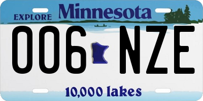 MN license plate 006NZE