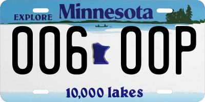 MN license plate 006OOP
