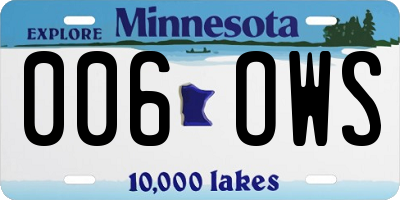 MN license plate 006OWS
