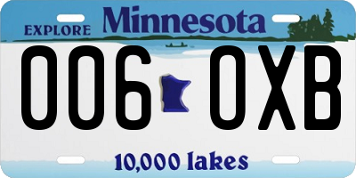 MN license plate 006OXB