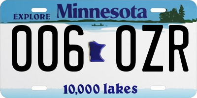 MN license plate 006OZR