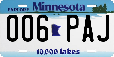 MN license plate 006PAJ