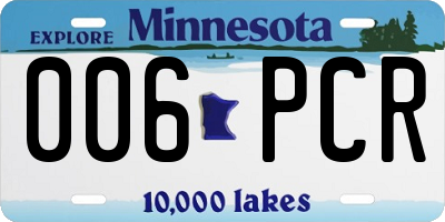 MN license plate 006PCR