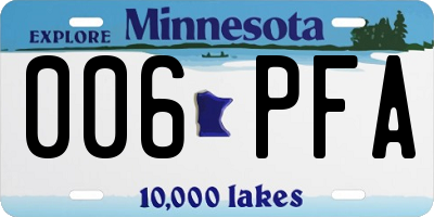 MN license plate 006PFA