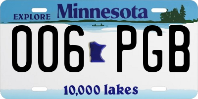 MN license plate 006PGB